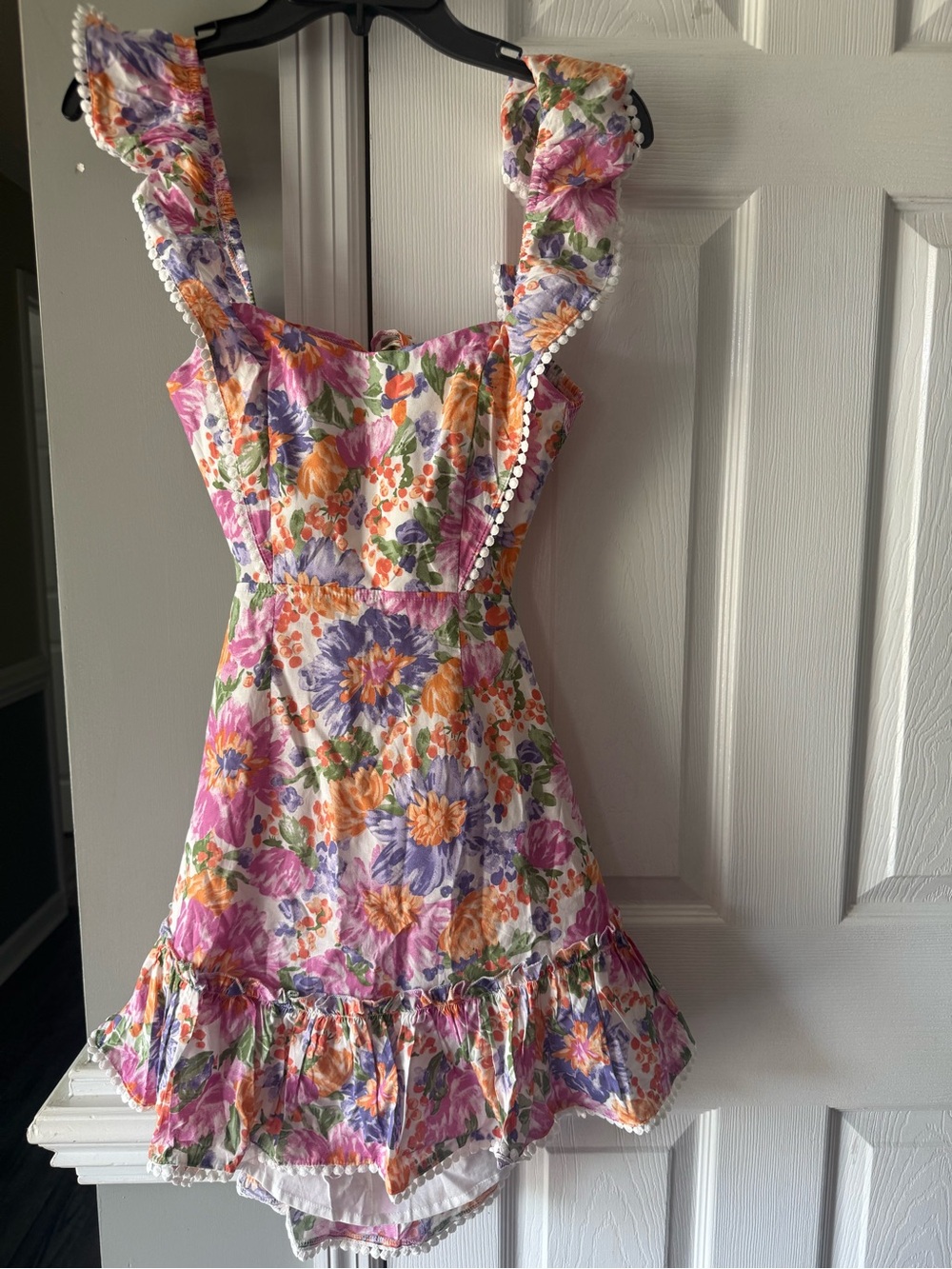 Hello Molly Floral Tiered Dress in Pink, Purple, Orange & Green